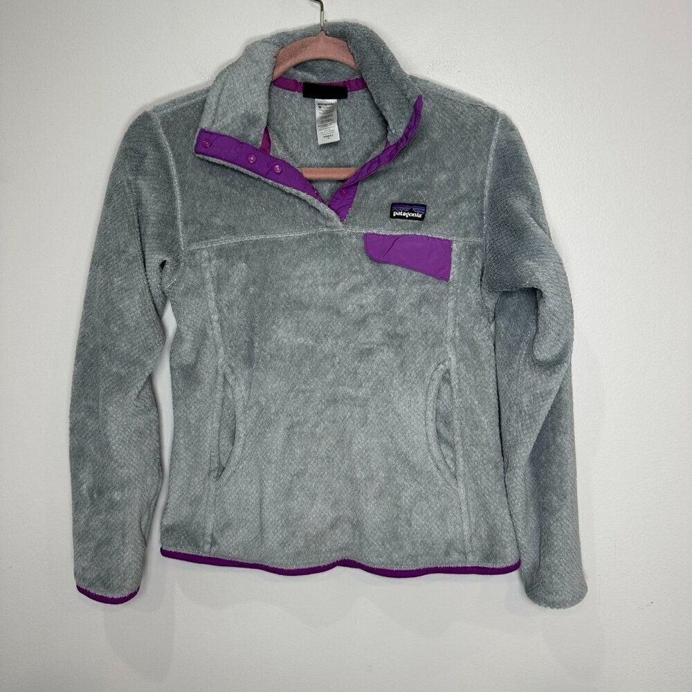 Patagonia Re-Tool T-Snap Fleece Pullover Jacket Womens Size Small Gray Outdoor